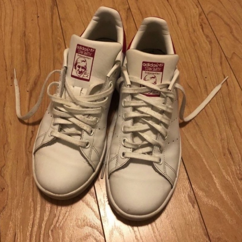 Adidas Men's White and Red Sneakers